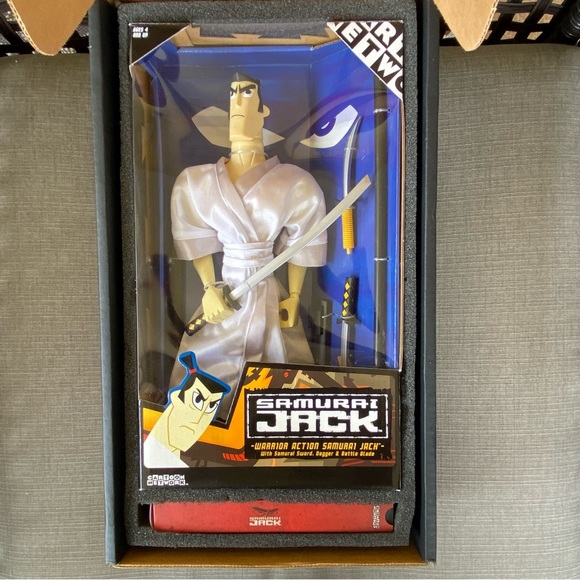 NIB Rare Action Samurai Jack Warrior Collectible Action Figure Doll & VHS Tape - Picture 2 of 16